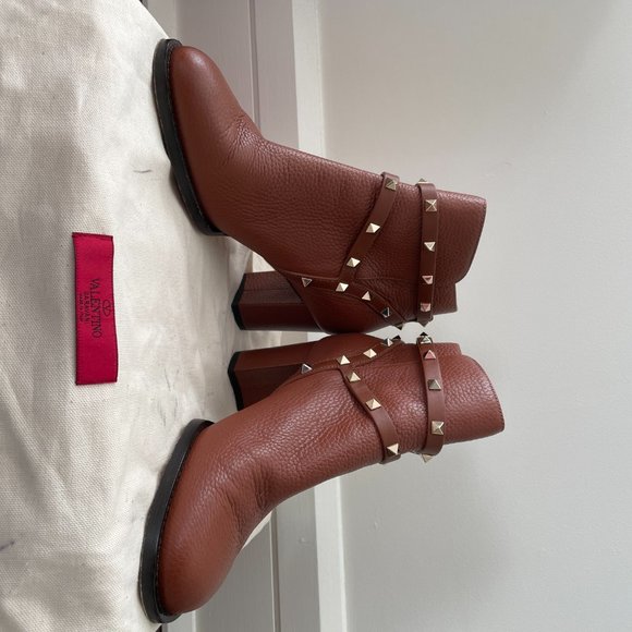 Valentino Rockstud 70 booties 39 Cognac Brown - Picture 3 of 12